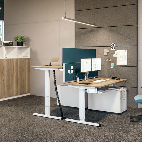 Divisorio per ufficio autoportante - VITECO - ASSMANN BÜROMÖBEL GMBH & CO. KG - in tessuto / in alluminio / acustico