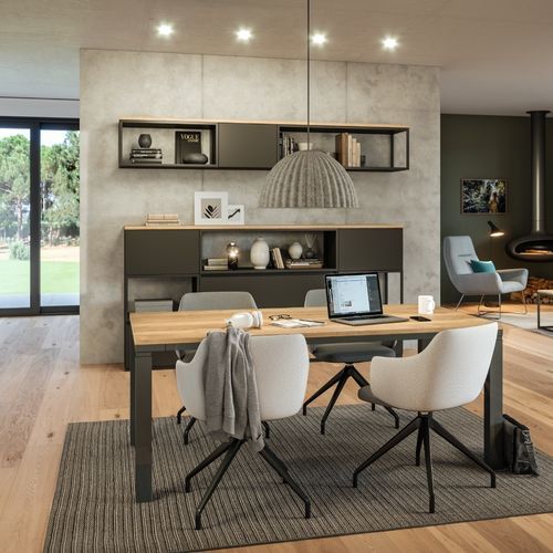 Tavolo da riunione contemporaneo - PLAZA - ASSMANN BÜROMÖBEL GMBH & CO. KG - in legno / con supporto in alluminio / rettangolare