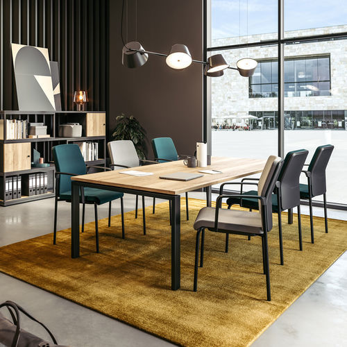 Sedia visitatore contemporanea - STREAMO - ASSMANN BÜROMÖBEL GMBH & CO. KG - da interno / in tessuto / in ecopelle