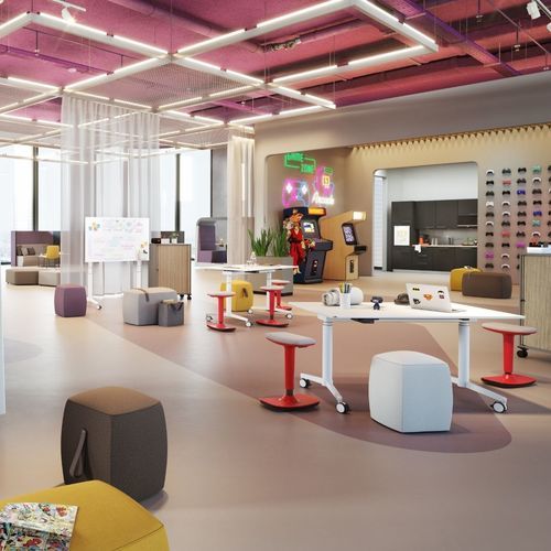 Sgabello contemporaneo - BARI - ASSMANN BÜROMÖBEL GMBH & CO. KG - in tessuto / in ecopelle / con supporto in plastica
