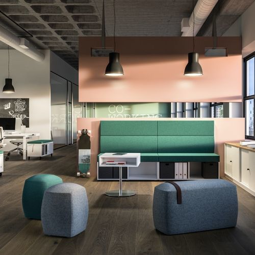 Tavolo d'appoggio contemporaneo - SYNEO PART - ASSMANN BÜROMÖBEL GMBH & CO. KG - in legno / con supporto in metallo / quadrato