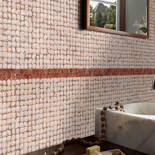 Mosaico in noce di cocco - JAVA: YOGYA - Kirei USA - testurizzato / opaco / liscio
