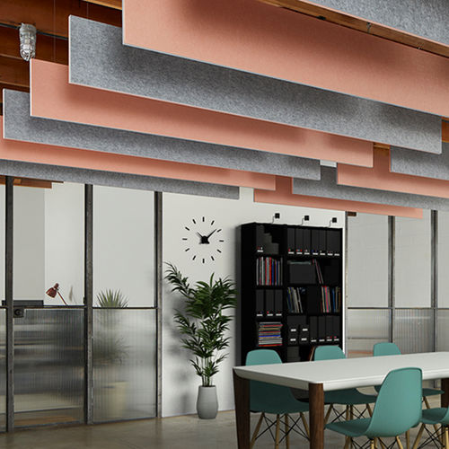 Pannello acustico per soffitto - I-Baffle - Kirei USA - rettangolare / 3D / grigio