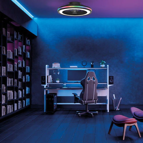 Ventilatore da soffitto da interno - GAMER  - Mantra - in legno / in metallo / con LED integrati