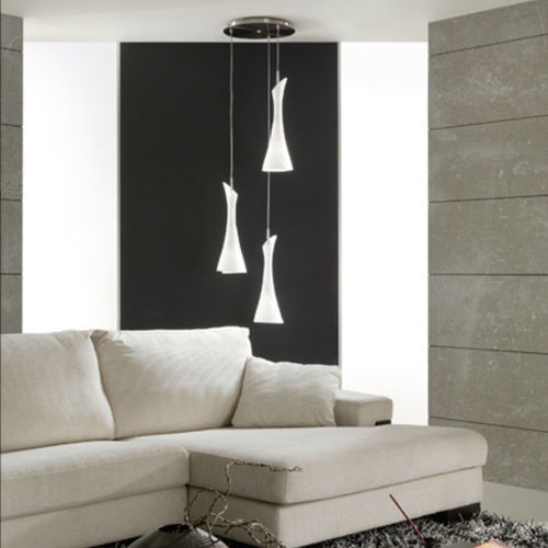Lampada a sospensione - ZACK  - Mantra - in vetro / in opalina / contemporanea