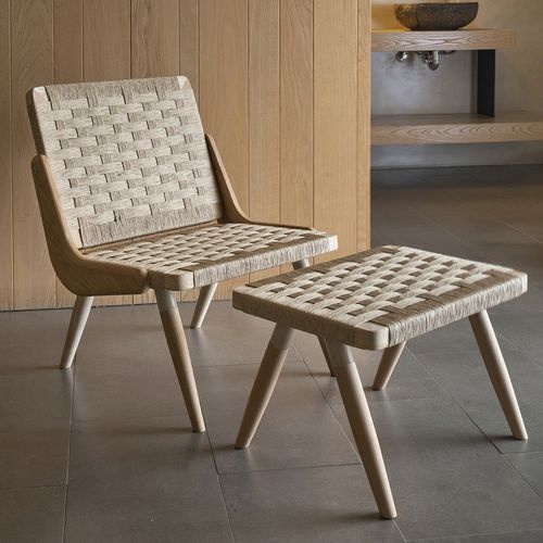 Poltrona relax contemporanea - BOOMERANG - calma - in fibra di cellulosa / in acciaio inossidabile / in rovere