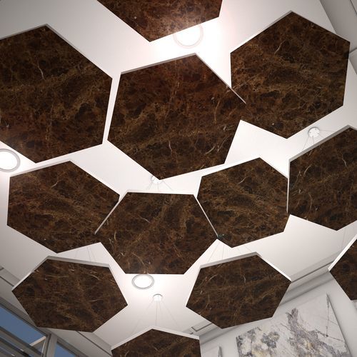 Pannello acustico per soffitto - ViCloud Hexagon VMT - Vicoustic - Innovative Acoustic Solutions - in PET / liscio / aspetto tessuto