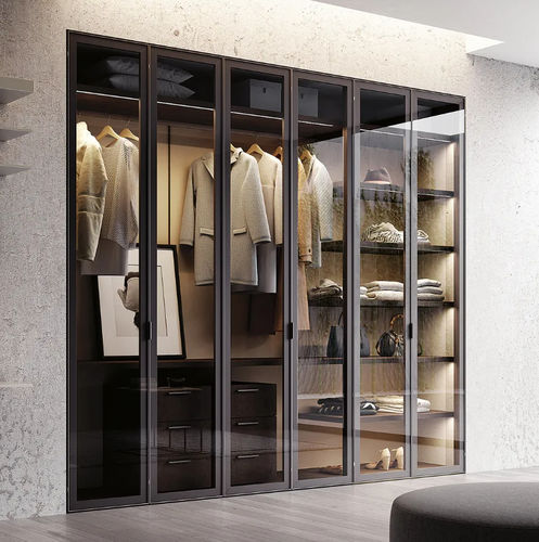 Armadio da incasso - SpaceWall  - Bertolotto Porte - contemporaneo / in alluminio / in melaminico