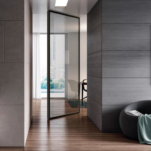 Porta da interno - VELA UNIK - Bertolotto Porte - in vetro / in alluminio / in vetro temprato