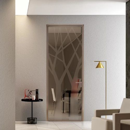 Porta da interno - MINI TALL GLASS BRONZE - Bertolotto Porte - in alluminio / in vetro temprato / in vetro