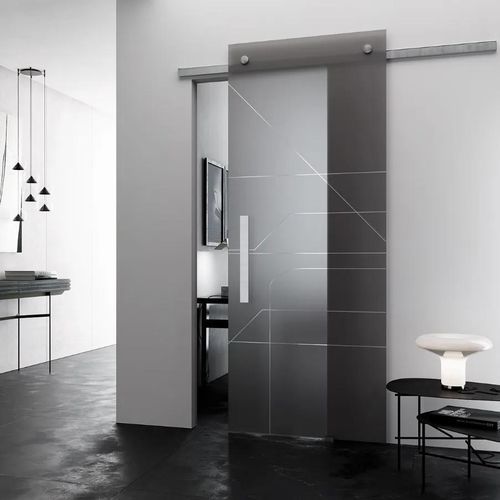 Vetrata scorrevole - PARIS INDIVIDUAL - Bertolotto Porte - con rivestimento in vetro temperato / in legno / di sicurezza