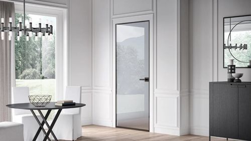 Porta da interno - CRYSTAL - Bertolotto Porte - in legno massiccio / in alluminio anodizzato / in vetro