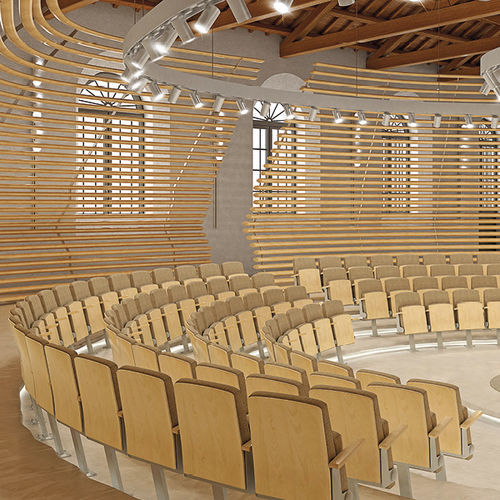 Poltrona per auditorium contemporanea - ORO - Aresline - in tessuto / pieghevole / imbottita