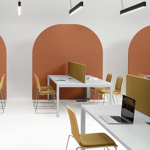 Tavolo da conferenza contemporaneo - CAMPUS STUDIO - Aresline - in laminato / con supporto in metallo / rettangolare
