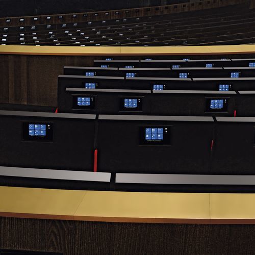 Poltrona per auditorium contemporanea - MULTIMEDIA - Aresline - in tessuto / pieghevole / multimediale