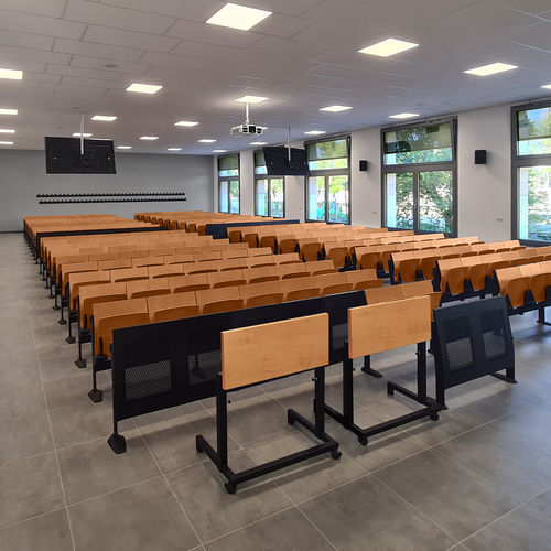 Tavolo contemporaneo - Aresline - in legno / in metallo / con supporto in metallo