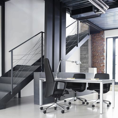 Poltrona direzionale contemporaneo - AMADEUS - Aresline - in pelle / in acciaio / in legno con vernice di protezione