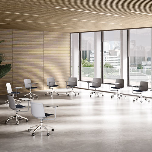 Sedia da conferenza con tavoletta - AIRA HUDDLE SPACE - Aresline - contemporanea / da interno / in faggio