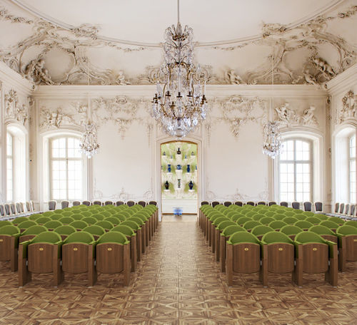 Poltrona per auditorium contemporanea - PUCCINI - Aresline - in tessuto / in legno / pieghevole