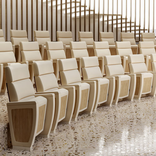 Poltrona per auditorium contemporanea - IMPERIAL - Aresline - in pelle bovina / in legno / con poggiatesta