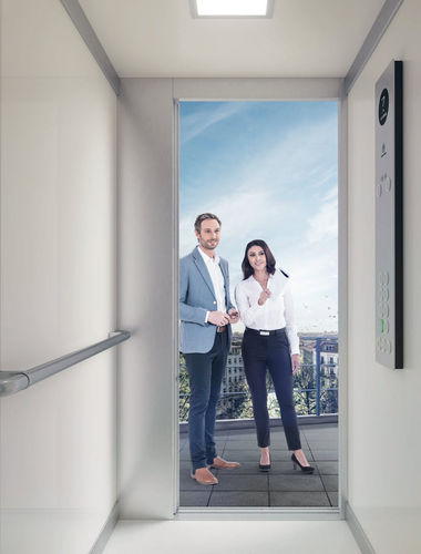 Ascensore elettrico - SYNERGY 100 - ThyssenKrupp Fahrtreppen - ad uso residenziale / senza locale macchine / ad ingombro ridotto