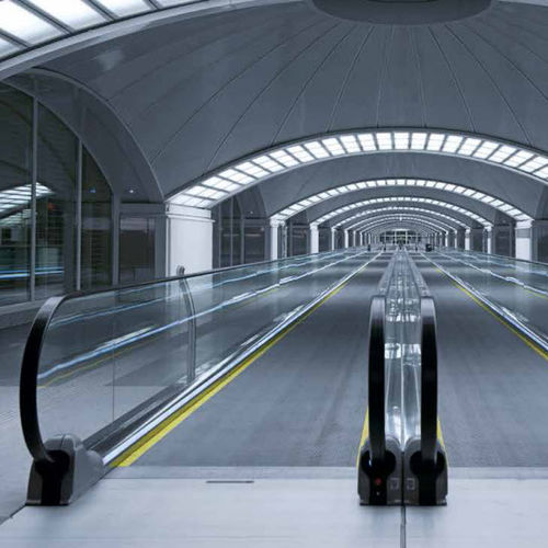 Tappeto mobile da interno - IWALK - ThyssenKrupp Fahrtreppen - inclinato / da esterno / senza fossa
