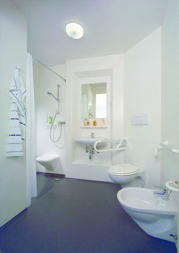 Bagno contemporaneo - SANIFLEX - Sanika - in ceramica / contract / prefabbricato