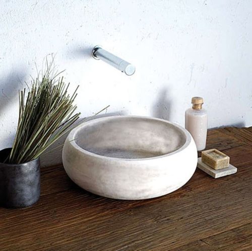 Lavabo da appoggio - FAVIGNANA - Petra Design s.r.l. - in pietra naturale / rotondo / contemporaneo