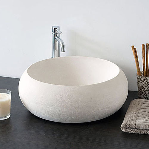 Lavabo da appoggio - GORGONA - Petra Design s.r.l. - in pietra naturale / rotondo / contemporaneo