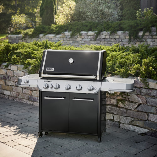 Barbecue a gas - SUMMIT FS38 E - Weber EUROPE - professionale / con rotelle / in acciaio inossidabile