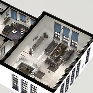 Biblioteca d'oggetti 2D/3D - LOFT 01 - DOSCH DESIGN