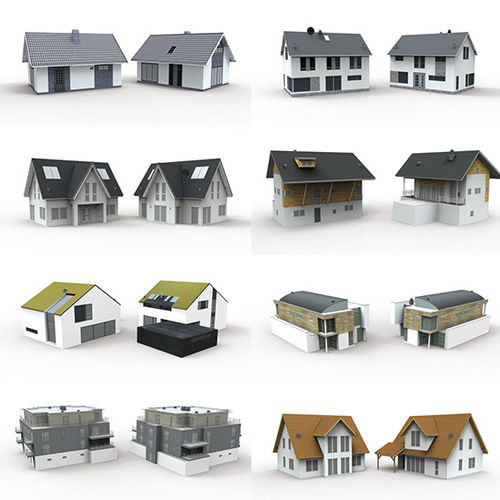Biblioteca d'oggetti 2D/3D - EUROPEAN HOUSES - LO-POLY - DOSCH DESIGN