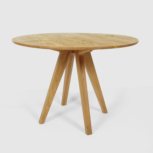 Tavolo design scandinavo - ARTHUR - Hans Hansen Furniture - in rovere / con supporto in quercia / rotondo