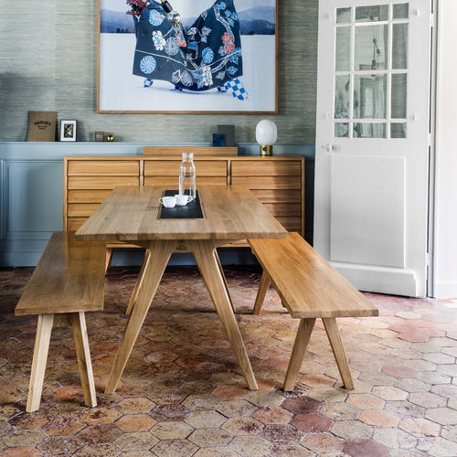 Tavolo da pranzo design scandinavo - REMIX  - Hans Hansen Furniture - in rovere / in MDF / con supporto in quercia