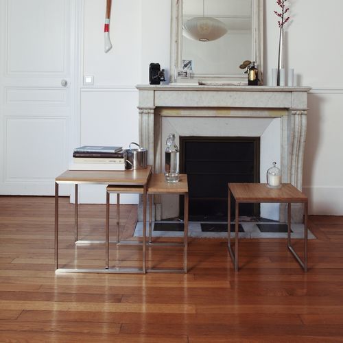 Tavolino estraibile contemporaneo - H 2 series - Hans Hansen Furniture - in legno massiccio / in vetro / in HPL