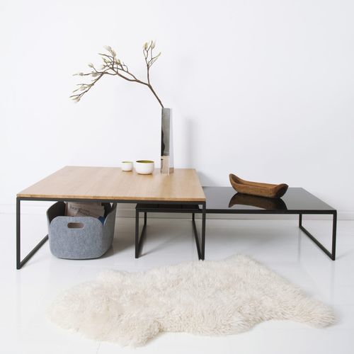 Tavolino basso contemporaneo - H 5/2 - Hans Hansen Furniture - in vetro / in legno massiccio / in HPL