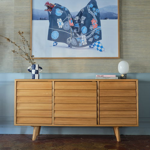 Credenza design scandinavo - REMIX - Hans Hansen Furniture - in rovere / con cassetti / con ante battenti