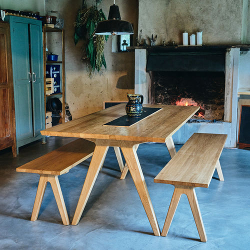 Panca design scandinavo - REMIX  - Hans Hansen Furniture - in rovere / senza schienale / senza braccioli
