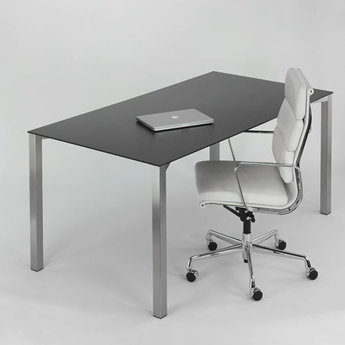 Scrivania da terra - CROSS H 818 - Hans Hansen Furniture - contemporanea / in legno massiccio / in vetro