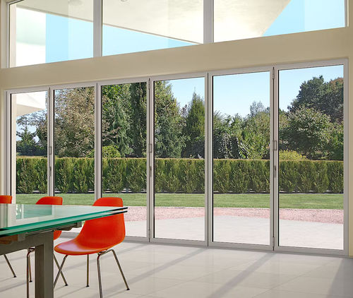 Vetrata scorrevole impilabile - NW 640 - NanaWall - a libro / a bilico / con struttura in alluminio