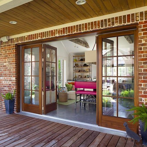 Vetrata scorrevole - HSW66 - NanaWall - con struttura in legno / a doppi vetri / acustica