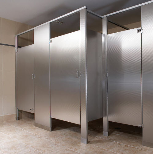 Cabina per bagni pubblici per toilette - STAINLESS STEEL PARTITIONS - Bradley - per interni