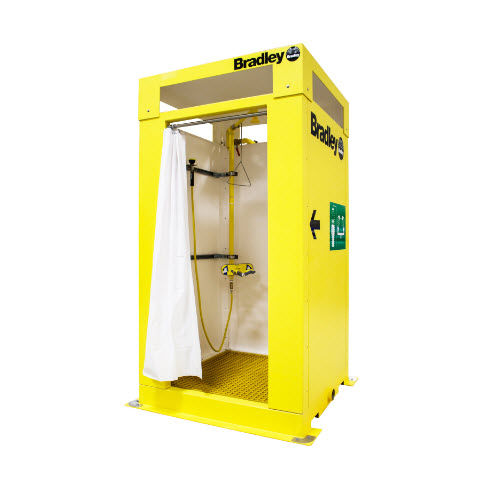 Box doccia fibra di vetro - S19372, S19374, S19378 - Bradley - con porta scorrevole / quadrato / per bagno pubblico