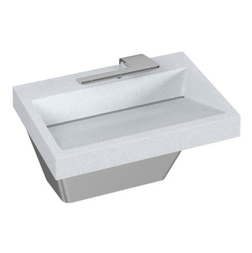 Lavandino sospeso - LVQD series - Bradley - rettangolare / in ceramica / in metallo