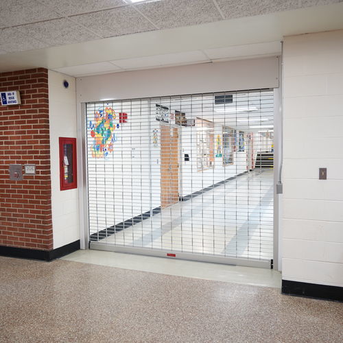Inferriata di sicurezza ad avvolgimento - CROSSINGGARD® & THREATPROTECT™ - Cornell - per porta / in alluminio anodizzato / in acciaio inossidabile