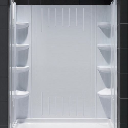 Doccia fibra di vetro - QWALL-3 - DreamLine - in plastica / a nicchia / in kit