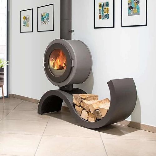 Stufa a legna - Althésia - ATELIERS FRANCE TURBO - 5 kW...10 kW / con piedi / design originale