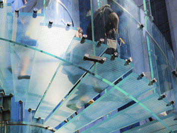 Pannello in vetro temprato - WEAVE  - CRISTAL PONTEVEDRESA - trasparente / per solaio / antiscivolo