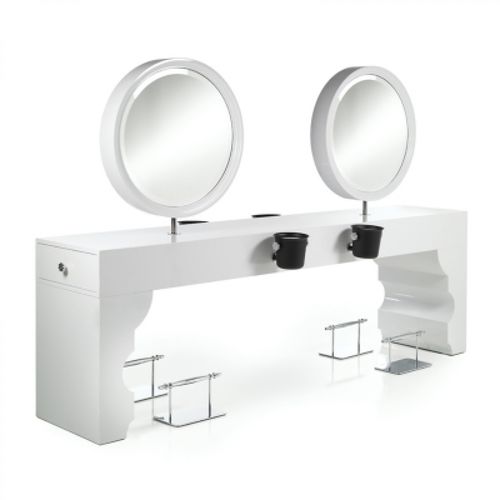 Mobile da toeletta contemporaneo - OBERTO 4 - Gamma & Bross - in legno laccato / per parrucchiere / retroilluminato