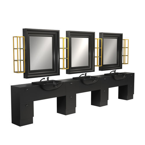 Mobile da toeletta design originale - BACKINBLACK 3P - Gamma & Bross - in laminato / in vetro laccato / in alluminio